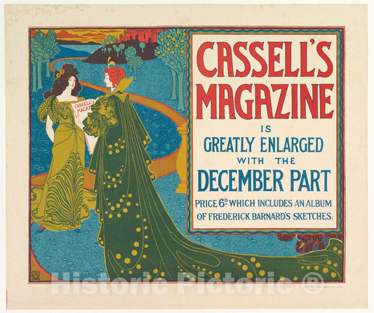 Art Print : Louis John Rhead - Cassell's Magazine: December : Vintage Wall Art