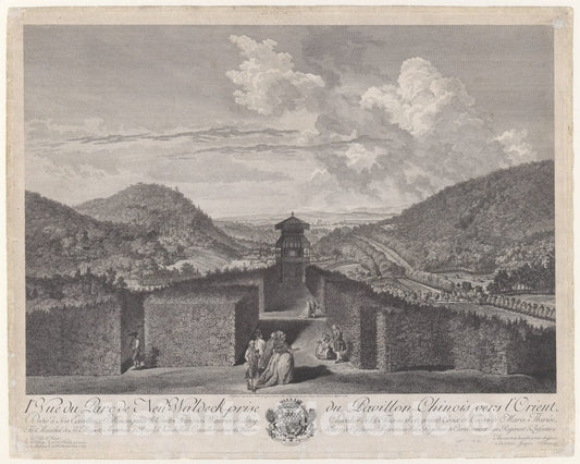 Art Print : Ier Vue du PARC de Neu-Waldeck Prise du Pavillon Chinois vers l'Orient - Artist: Jakob Matthias Schmutzer - Created: 1782 : Vintage Wall Art