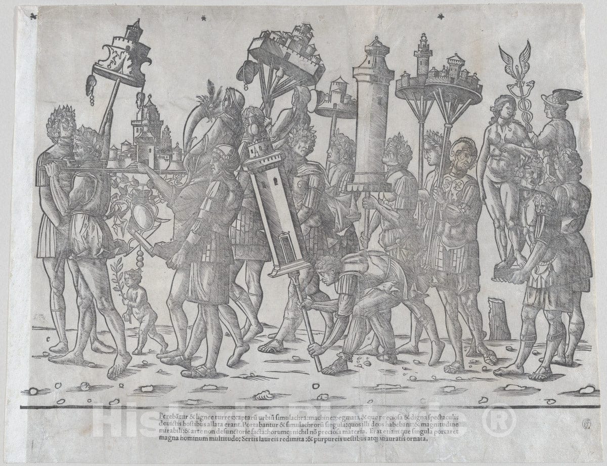 Art Print : Jacob of Strasbourg - The Triumph of Caesar: Statues of Venus and Mercury : Vintage Wall Art