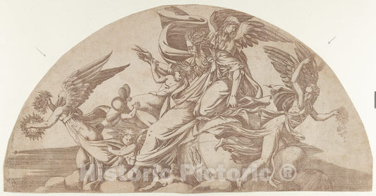Art Print : Antonio Fantuzzi - God Seated on The World 2 : Vintage Wall Art