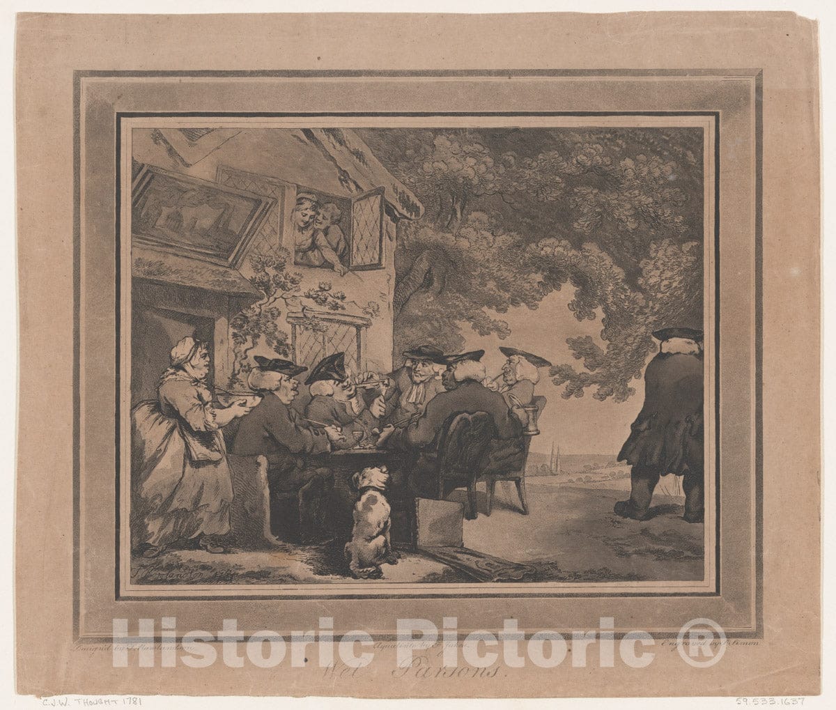 Art Print : Thomas Rowlandson - Wet Parsons 1 : Vintage Wall Art