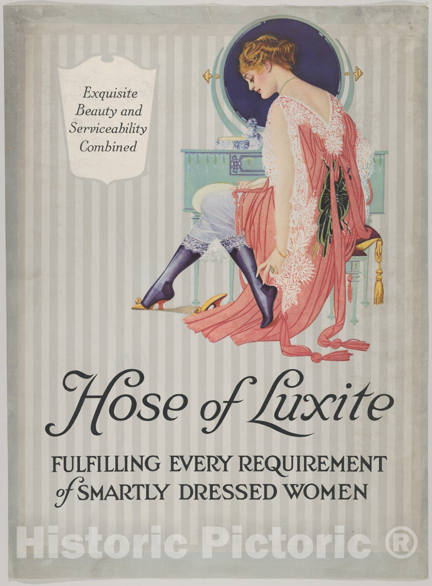 Art Print : Coles Phillips - Hose of Luxite Advertisement for Holeproof Hosiery Co. : Vintage Wall Art