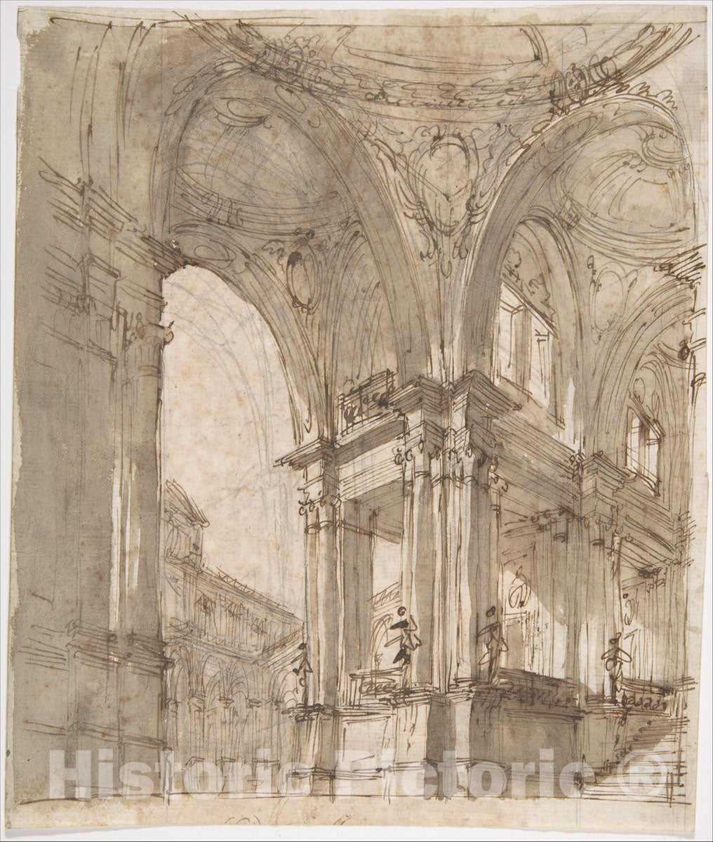 Art Print : Filippo Juvarra - Architectural Study (Recto)