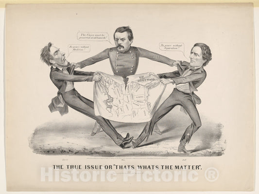 Art Print : Currier & Ives - The True Issue or Thats Whats The Matter : Vintage Wall Art