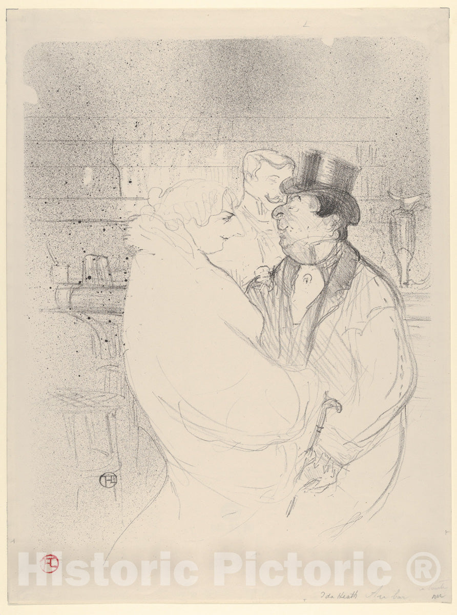Art Print : Henri de Toulouse-Lautrec - Ida Heath at The Bar : Vintage Wall Art
