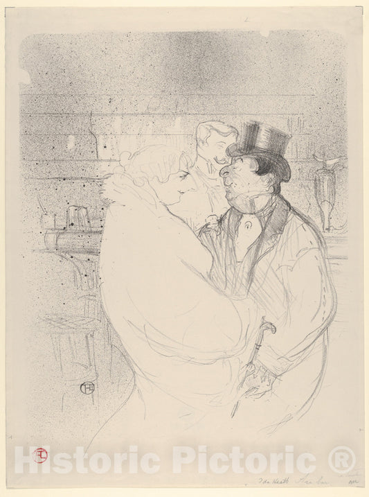 Art Print : Henri de Toulouse-Lautrec - Ida Heath at The Bar : Vintage Wall Art