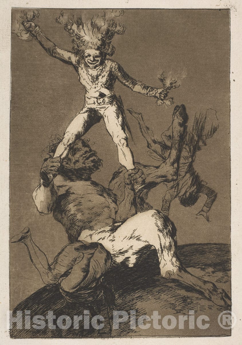 Art Print : Goya - Plate 56 from 'Los Caprichos':to Rise and to Fall (Subir y bajar.) : Vintage Wall Art
