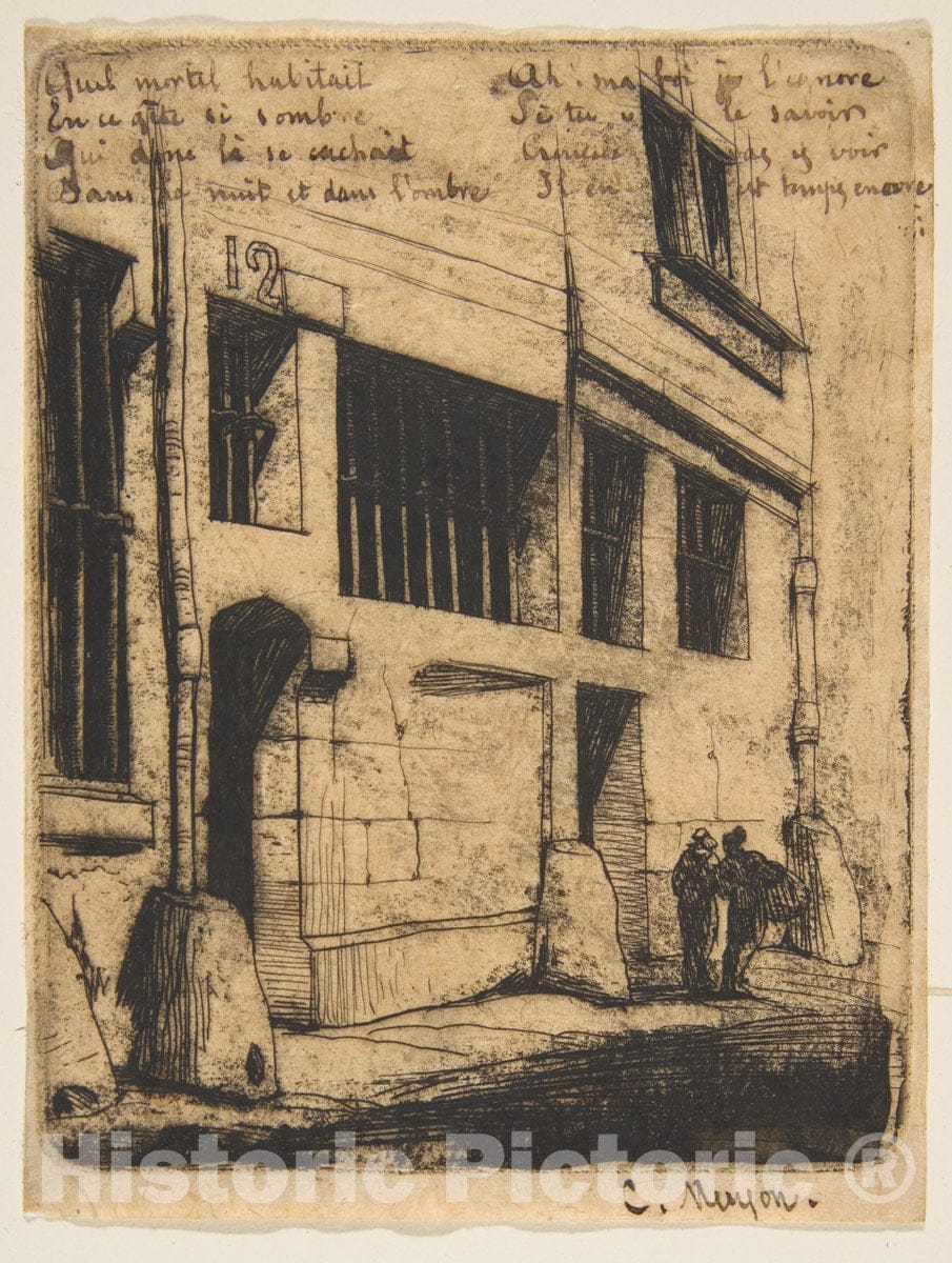 Art Print : Charles Meryon - Rue des Mauvais Garçons, Paris : Vintage Wall Art