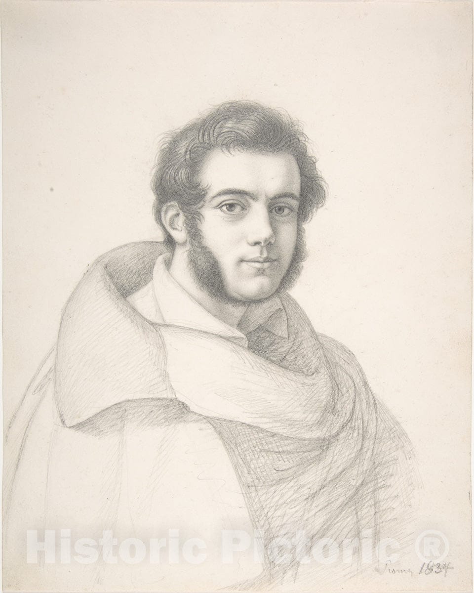 Art Print : Adolf Senff - Portrait of a Young Man : Vintage Wall Art
