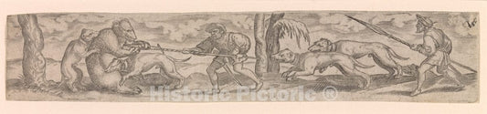 Art Print : Virgil Solis - Bear Hunt : Vintage Wall Art