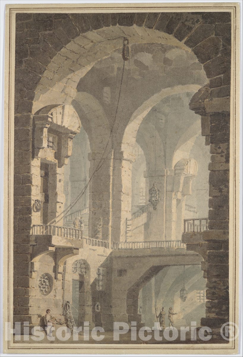 Art Print : Joseph Mallord William Turner - Dark Prison (Carcere Oscura) : Vintage Wall Art