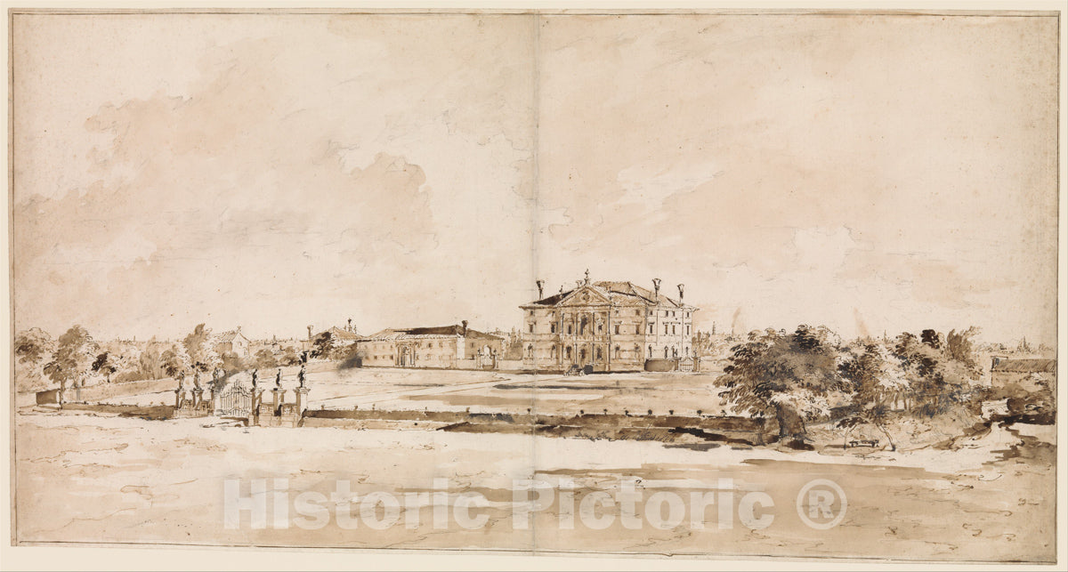 Art Print : Francesco Guardi - The Villa Loredan, Near Treviso : Vintage Wall Art