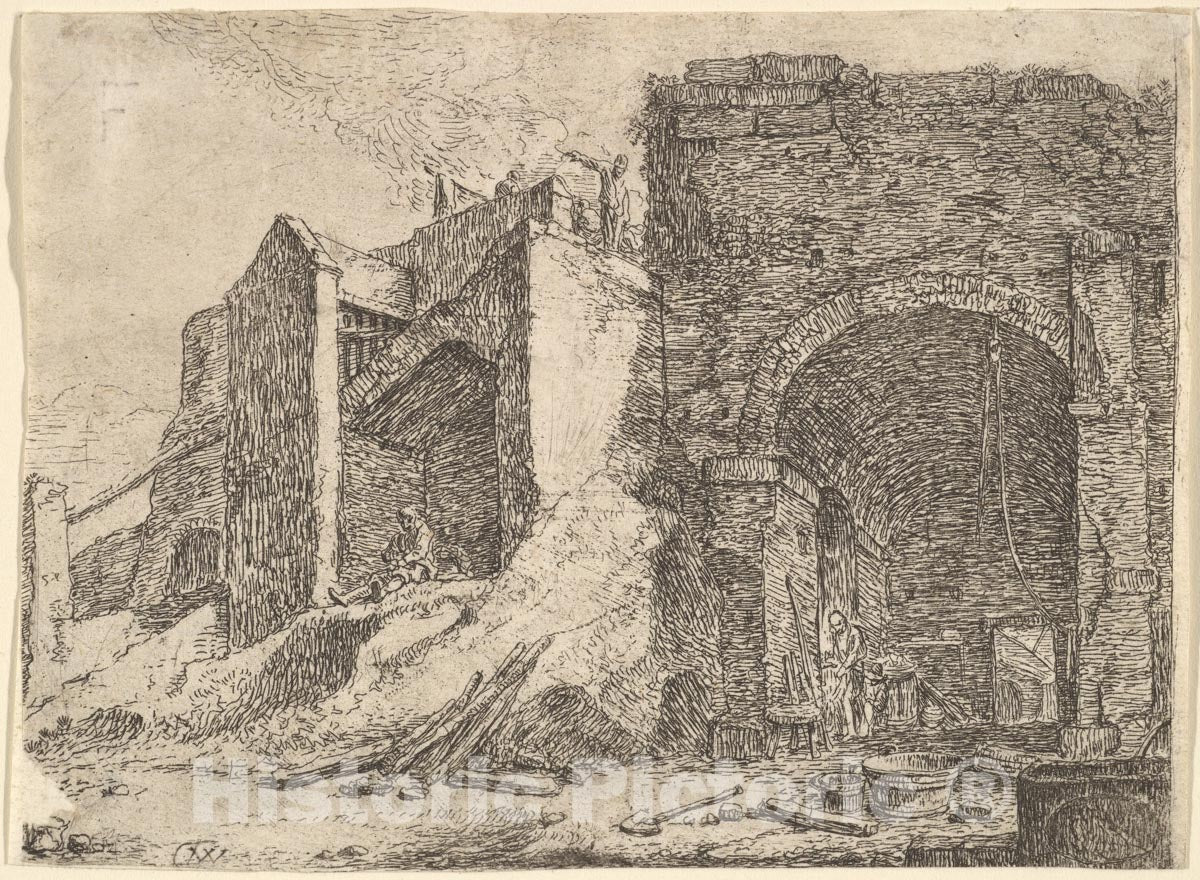 Art Print : Thomas Wijck - The Forge : Vintage Wall Art
