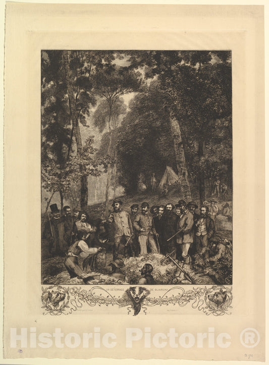 Art Print : Félix Bracquemond - A Disinterment of a Badger : Vintage Wall Art