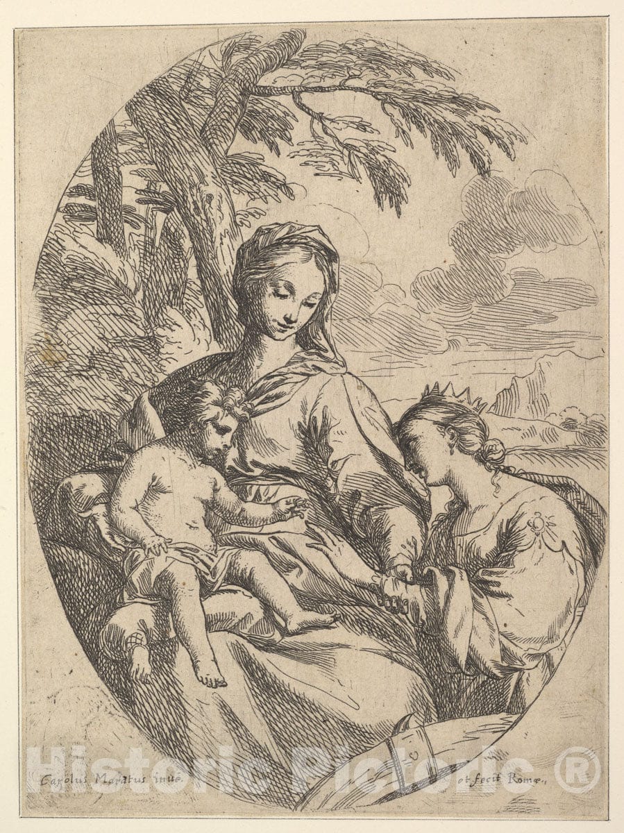 Art Print : Carlo Maratti - The Marriage of St. Catherine - 438110 : Vintage Wall Art