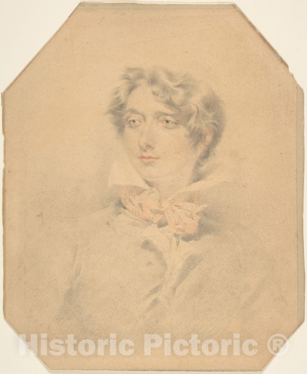 Art Print : George Henry Harlow - Portrait Head : Vintage Wall Art
