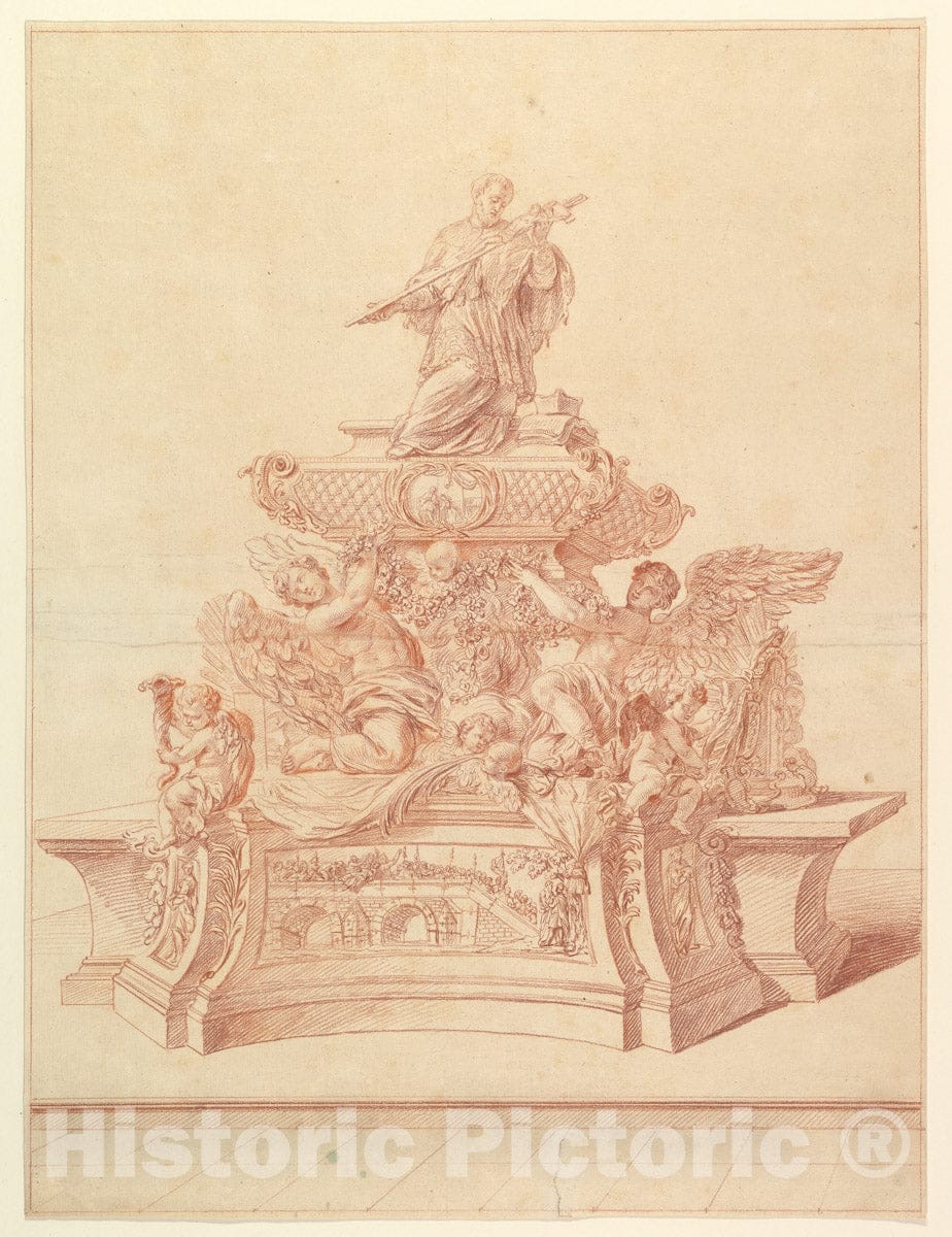 Art Print : Jeremias Jakob Sedelmayr - The Silver Tomb of St. John Nepomuk in The Cathedral of St. Veit's Prague, Designed by Fischer von Erlach, 1729. : Vintage Wall Art