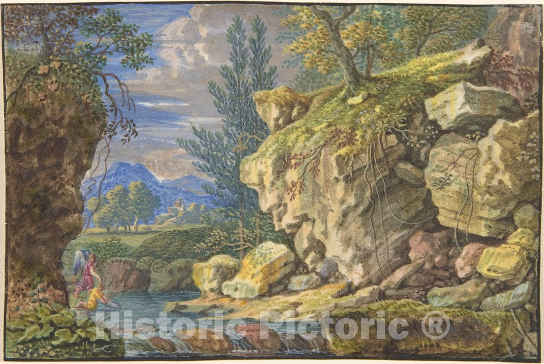 Art Print : Felix Meyer - Landscape with Tobias and The Angel : Vintage Wall Art