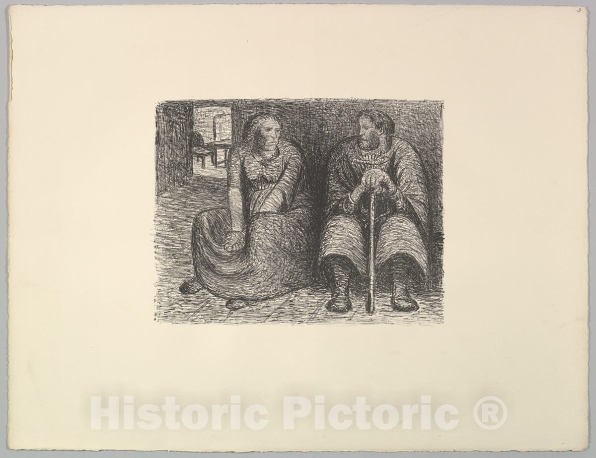 Art Print : Ernst Barlach - The Pair in a Conversation (Das Paar im Gespräch) : Vintage Wall Art