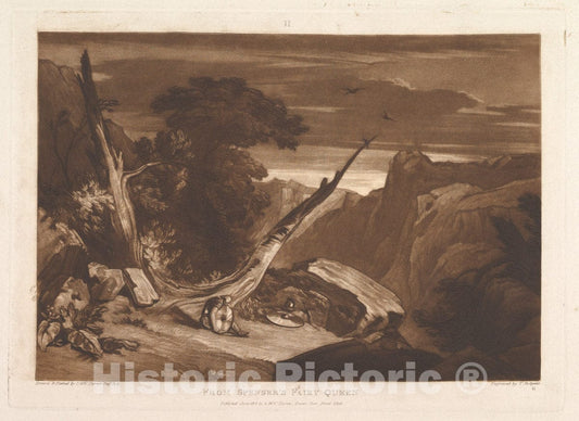 Art Print : Designed and Etched by Joseph Mallord William Turner - from Spenser's Fairy Queen (Liber Studiorum, Part VII, Plate 36) - 438222 : Vintage Wall Art