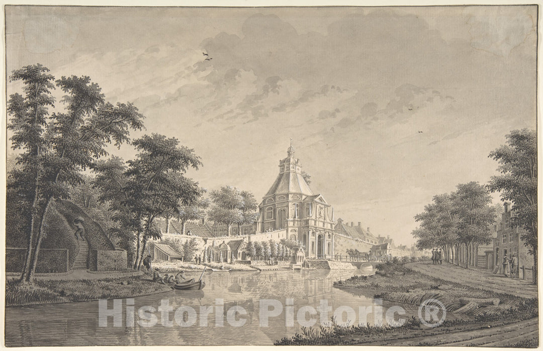 Art Print : Dirk Verrijk - A View of The Wittevrouwenpoort, Utrecht : Vintage Wall Art