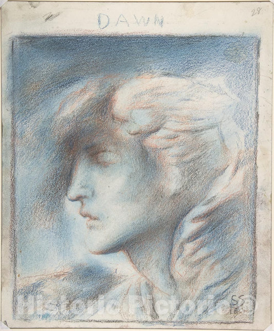 Art Print : Simeon Solomon - Dawn (Head of Hypnos) : Vintage Wall Art