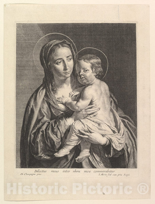 Art Print : Jean Morin - La Vierge a l'enfant : Vintage Wall Art