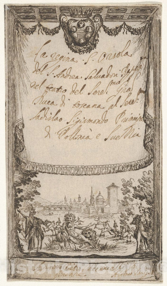 Art Print : Frontispiece, Queenly St. Ursula' - Artist: Alfonso Parigi - Created: c1640 : Vintage Wall Art