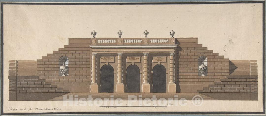 Art Print : Degana - Architectural Design for a Rusticated Entrance : Vintage Wall Art