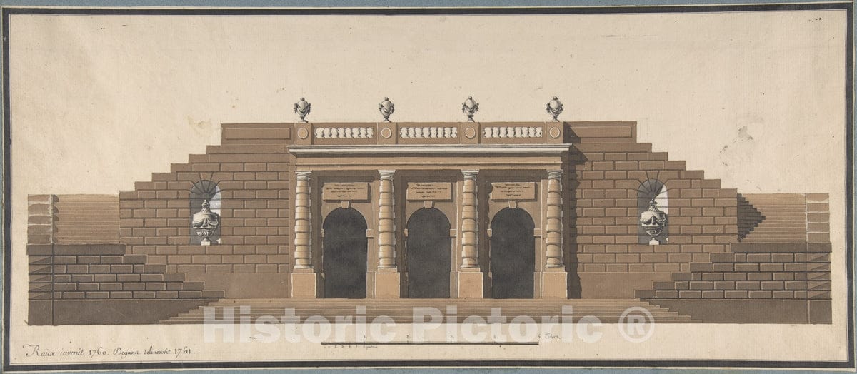 Art Print : Degana - Architectural Design for a Rusticated Entrance : Vintage Wall Art