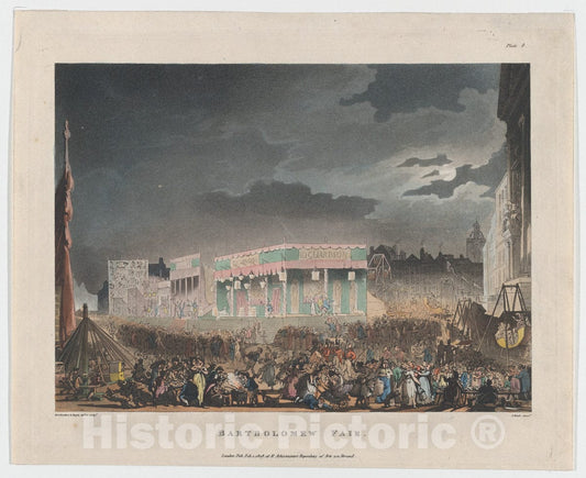 Art Print : Designed and Etched by Thomas Rowlandson - Bartholomew Fair : Vintage Wall Art