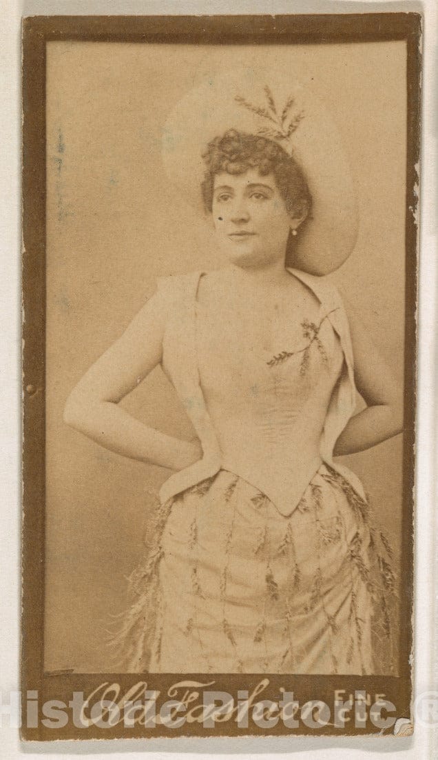 Photo Print : Actress Standing with Hands on Hips, from The Actresses Series (N664) Promoting Old Fashion Fine Cut Tobacco 1 : Vintage Wall Art