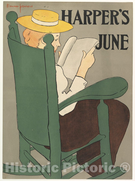 Art Print : Edward Penfield - Harper's: June : Vintage Wall Art