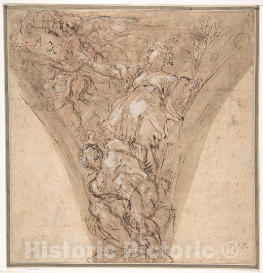 Art Print : Carlo Maratti - Allegorical Figure of Peace : Vintage Wall Art