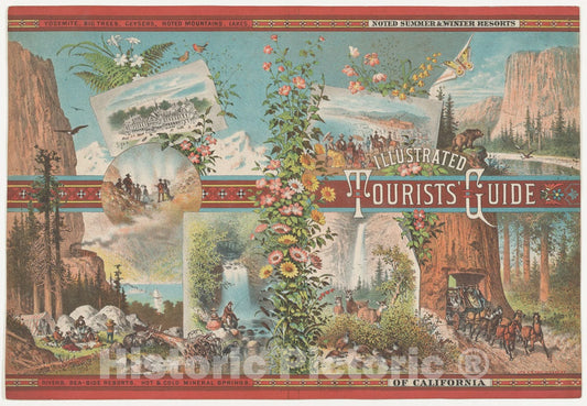 Art Print : Emmanuel Wyttenbach - Book Cover to an Illustrated Tourist Guide of Noted Summer & Winter Resorts of California : Vintage Wall Art
