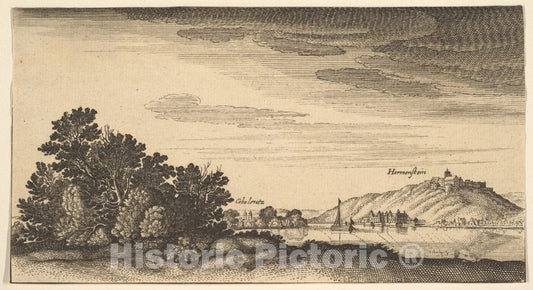 Art Print : Wenceslaus Hollar - Coblentz and Ehrenbreitstein : Vintage Wall Art