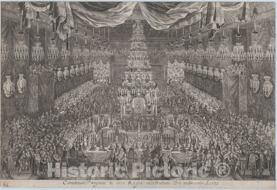 Art Print : Georg Christoph Eimmart The Younger - Coronation of Charles XI, Stockholm, December 20, 1672 : Vintage Wall Art
