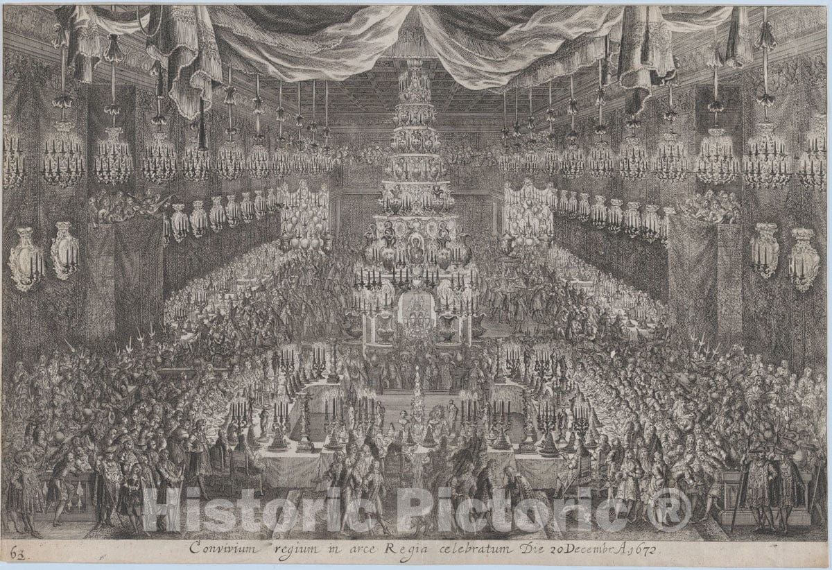 Art Print : Georg Christoph Eimmart The Younger - Coronation of Charles XI, Stockholm, December 20, 1672 : Vintage Wall Art