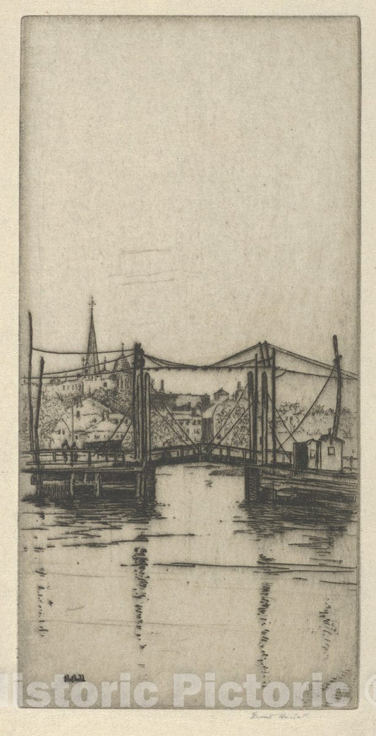 Art Print : Ernest Haskell - Drawbridge : Vintage Wall Art