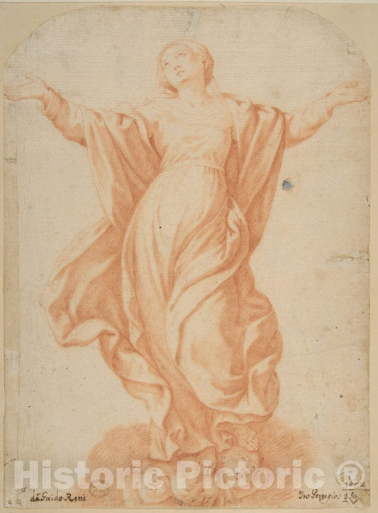 Art Print : After Guido Reni - Assumption of The Virgin : Vintage Wall Art