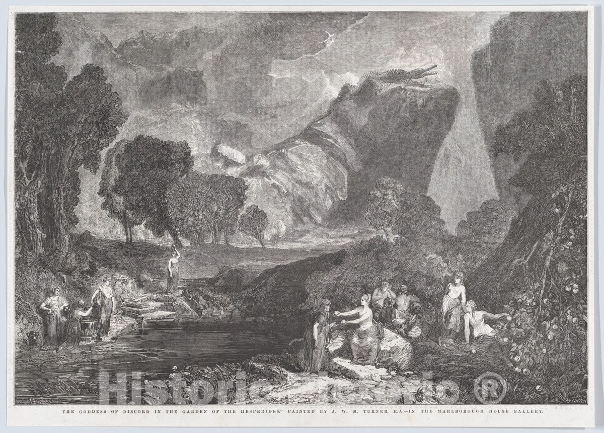 Art Print : Henry Linton - The Goddess of Discord in The Garden of The Hesperides, from lllustrated London News : Vintage Wall Art