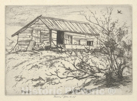 Art Print : Ernest Haskell - Hilltop Chickens : Vintage Wall Art
