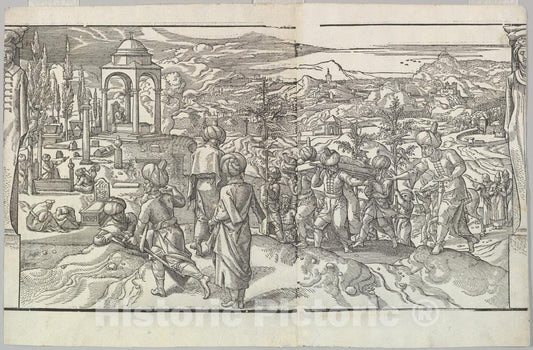 Art Print : Pieter Coecke Van Aelst - A Turkish Funeral from The Frieze Ces Moeurs et fachons de Faire de Turcz (Customs and Fashions of The Turks) : Vintage Wall Art