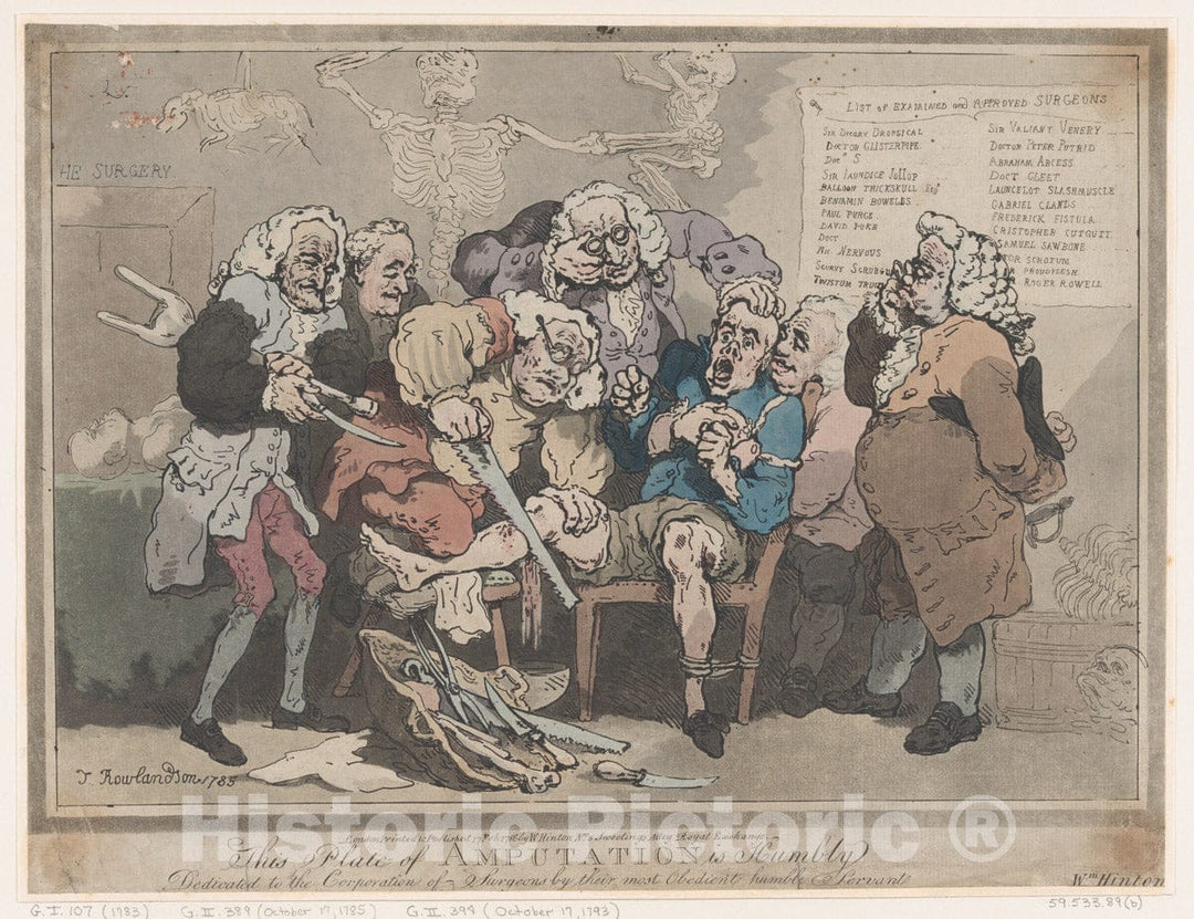 Art Print : Thomas Rowlandson - Amputation : Vintage Wall Art