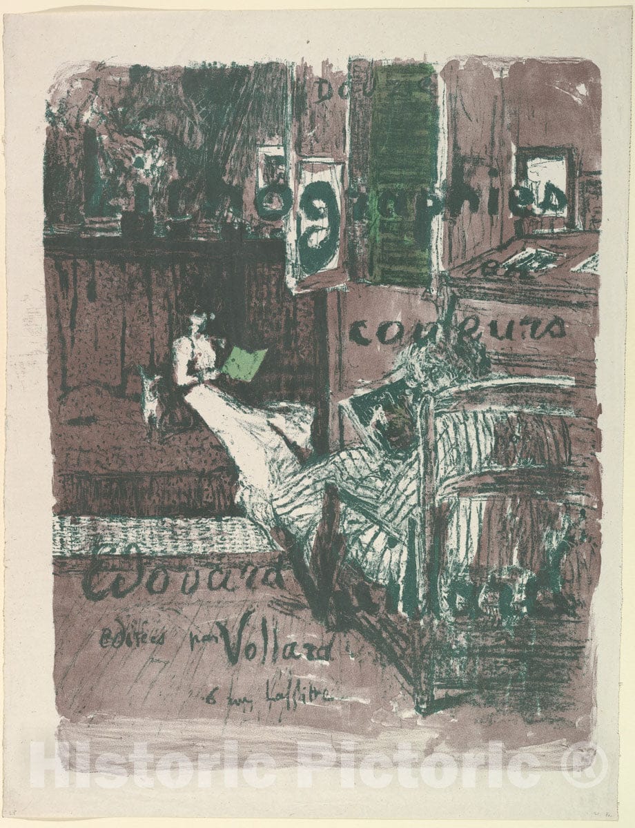 Art Print : Édouard Vuillard - Cover for The Album Landscapes and Interiors (Vollard Portfolio) : Vintage Wall Art