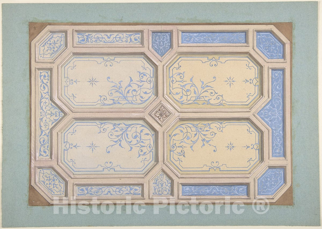 Art Print : Jules-Edmond-Charles Lachaise - Design for Ceiling, Hôtel Hope 4 : Vintage Wall Art