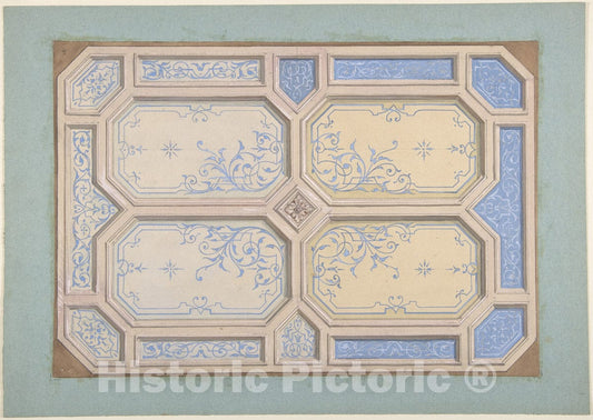 Art Print : Jules-Edmond-Charles Lachaise - Design for Ceiling, Hôtel Hope 4 : Vintage Wall Art
