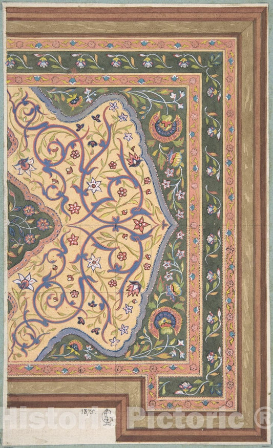 Art Print : Jules-Edmond-Charles Lachaise - Islamic Ceiling Design for Deepdene House, Surrey : Vintage Wall Art
