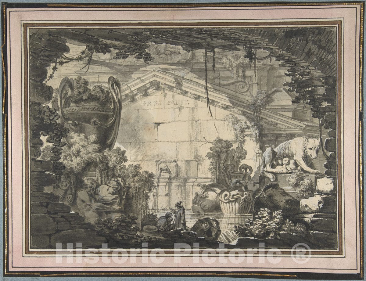 Art Print : Johann Ferdinand von Hohenberg - Architectural Fantasy : Vintage Wall Art