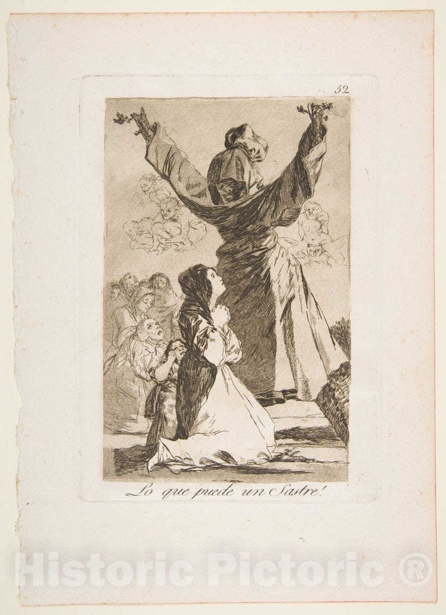 Art Print : Goya - Plate 52 from 'Los Caprichos': What a Tailor can do! (Lo que Puede un Sastre!) : Vintage Wall Art